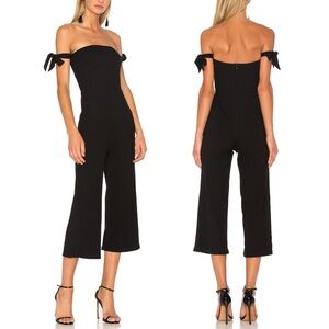 NBD x REVOLVE Eden Black Tie Strap Ribbed Jumpsuit